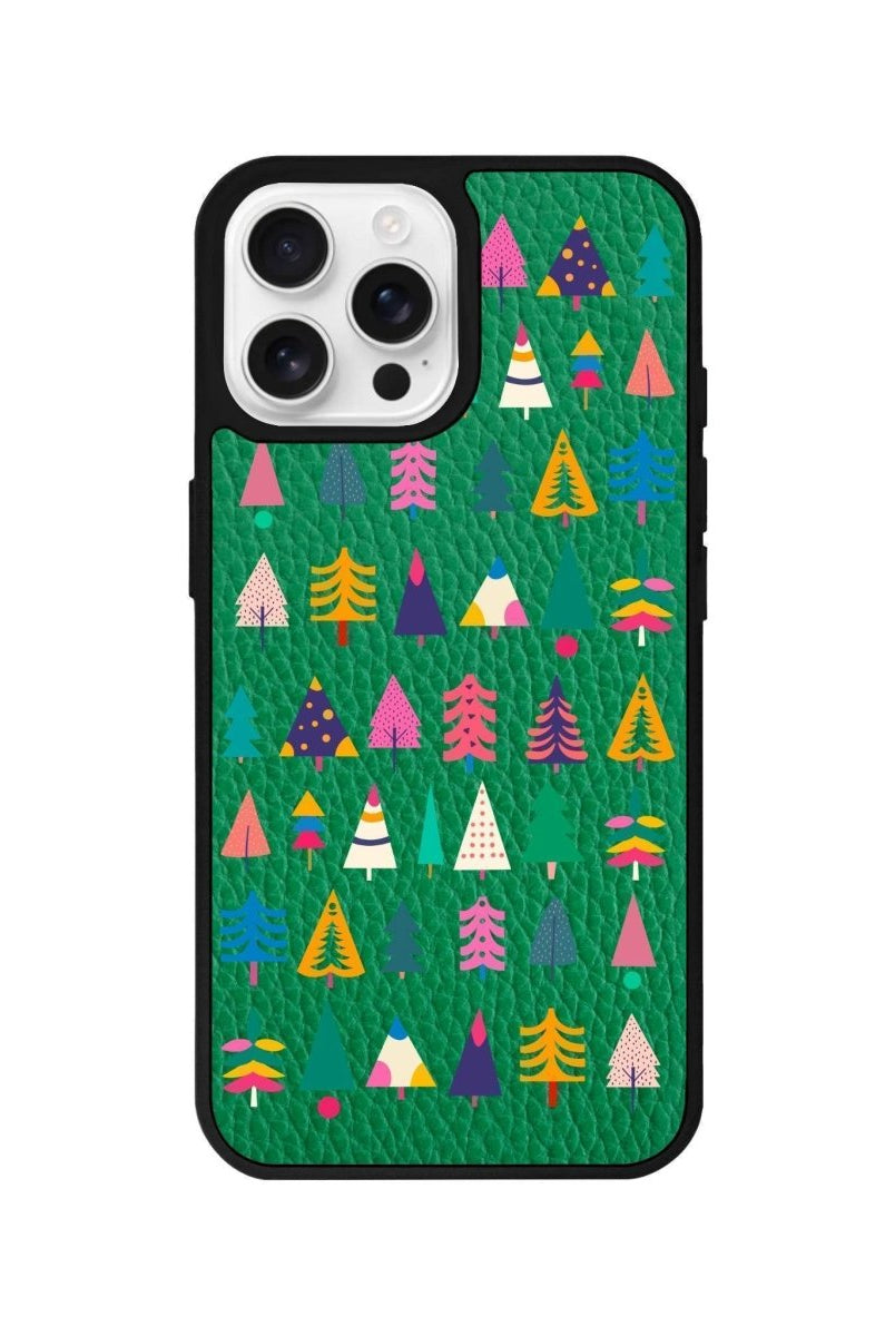 iPhone 16 Pro Tiny Forest Leather Vegan Deri Telefon Kılıfı Yeşil - SUMTHINCS