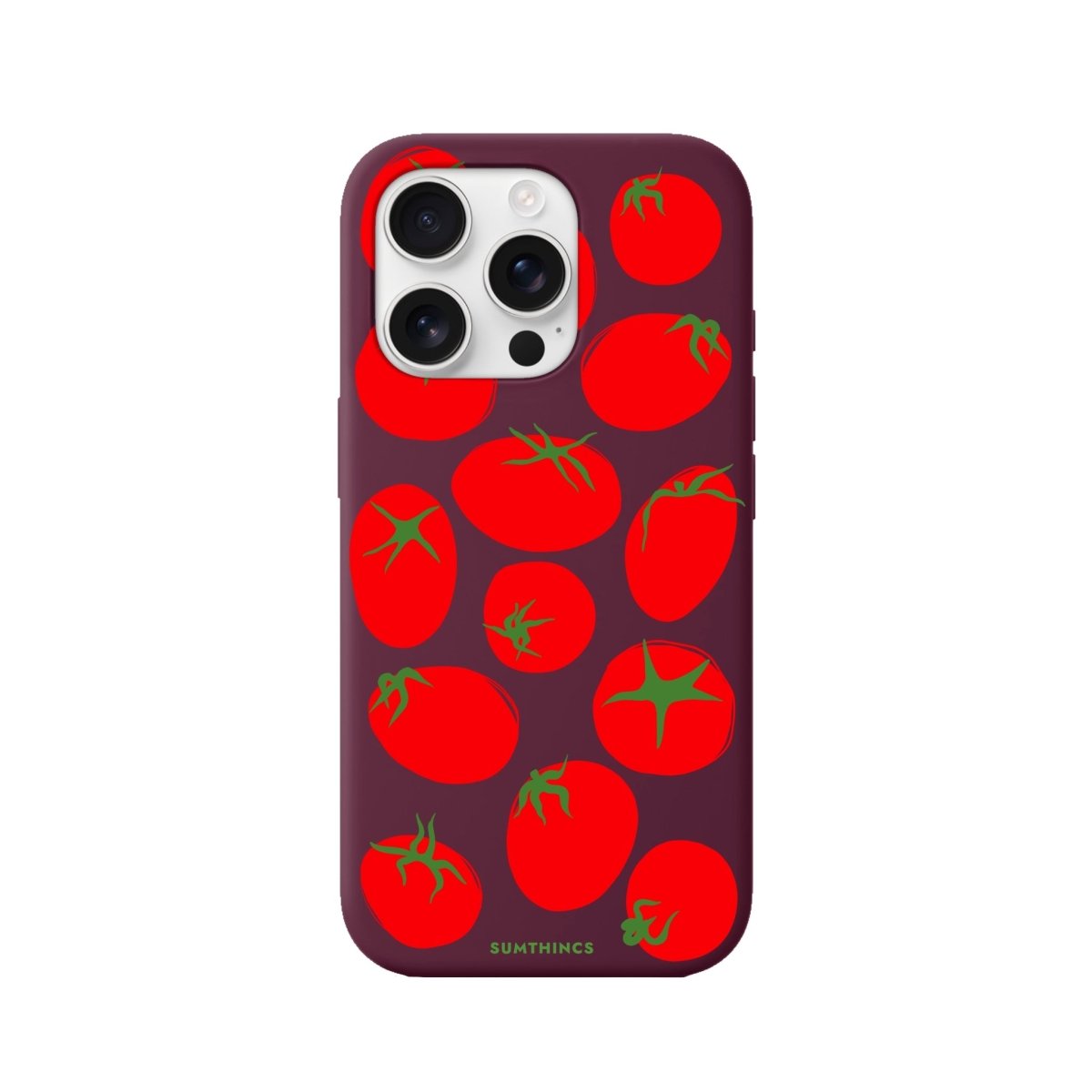 iPhone 16 Pro Tomatoes Premium Telefon Kılıfı Bordo - SUMTHINCS