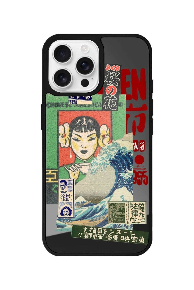 iPhone 16 Pro Vintage Poster Mirror Aynalı Telefon Kılıfı Antrasit - SUMTHINCS