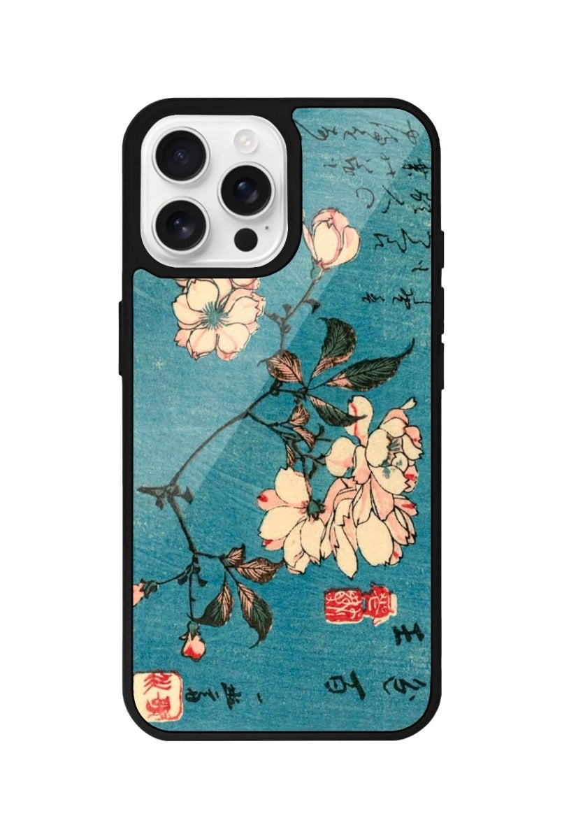 iPhone 16 Pro Vintage Sakura Glossy Cam Telefon Kılıfı - SUMTHINCS