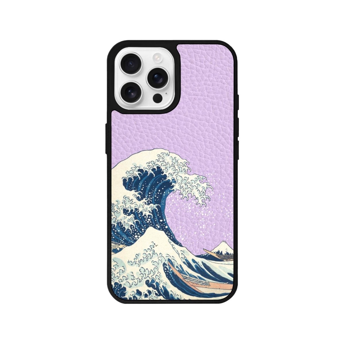 iPhone 16 Pro Waves Leather Vegan Deri Telefon Kılıfı Lila - SUMTHINCS
