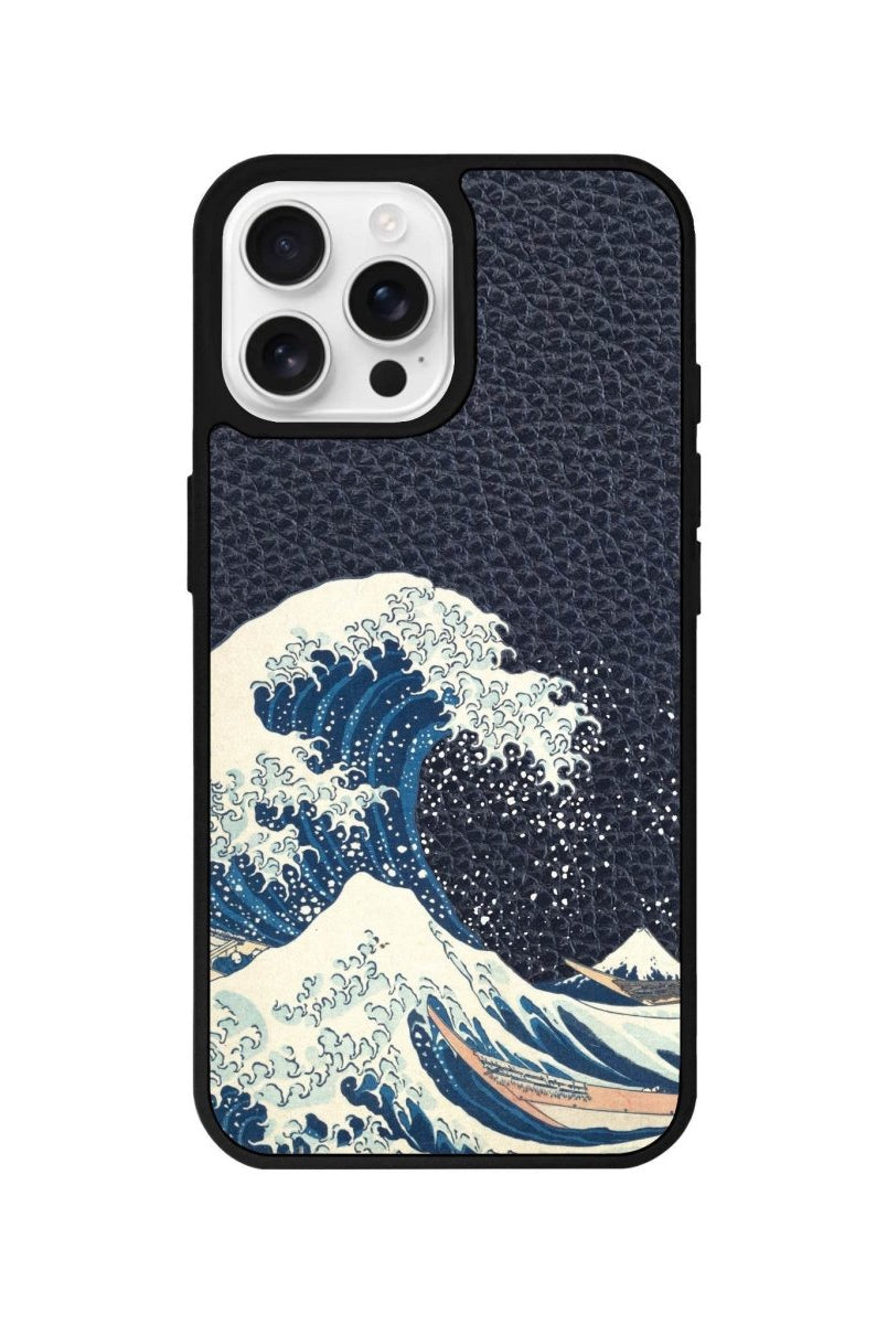 iPhone 16 Pro Waves Leather Vegan Deri Telefon Kılıfı Pasifik Mavi - SUMTHINCS