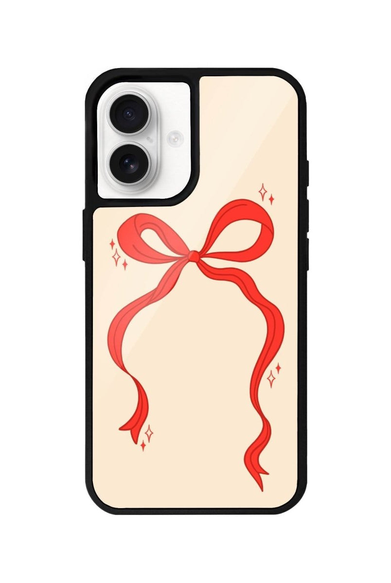 iPhone 16 Red Bow Glossy Cam Telefon Kılıfı - SUMTHINCS