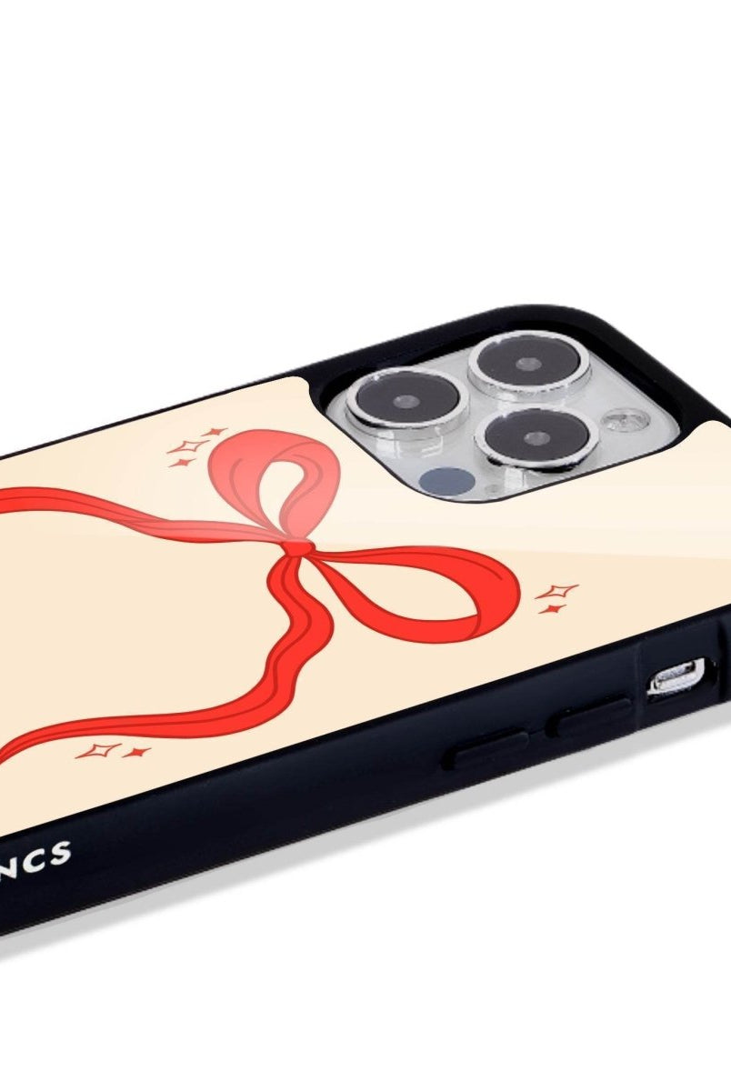 iPhone 16 Red Bow Glossy Cam Telefon Kılıfı - SUMTHINCS
