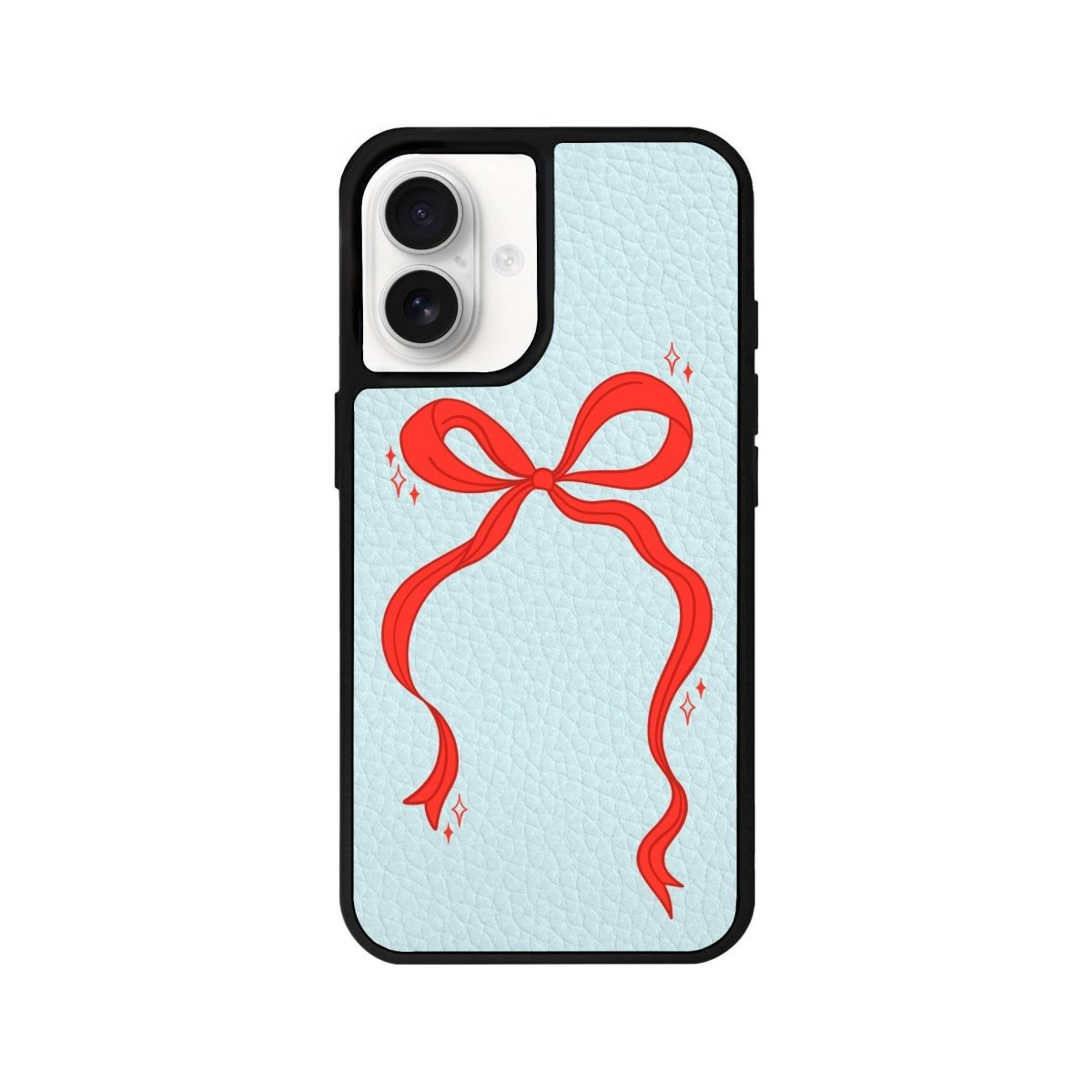 iPhone 16 Red Bow Leather Vegan Deri Telefon Kılıfı - SUMTHINCS