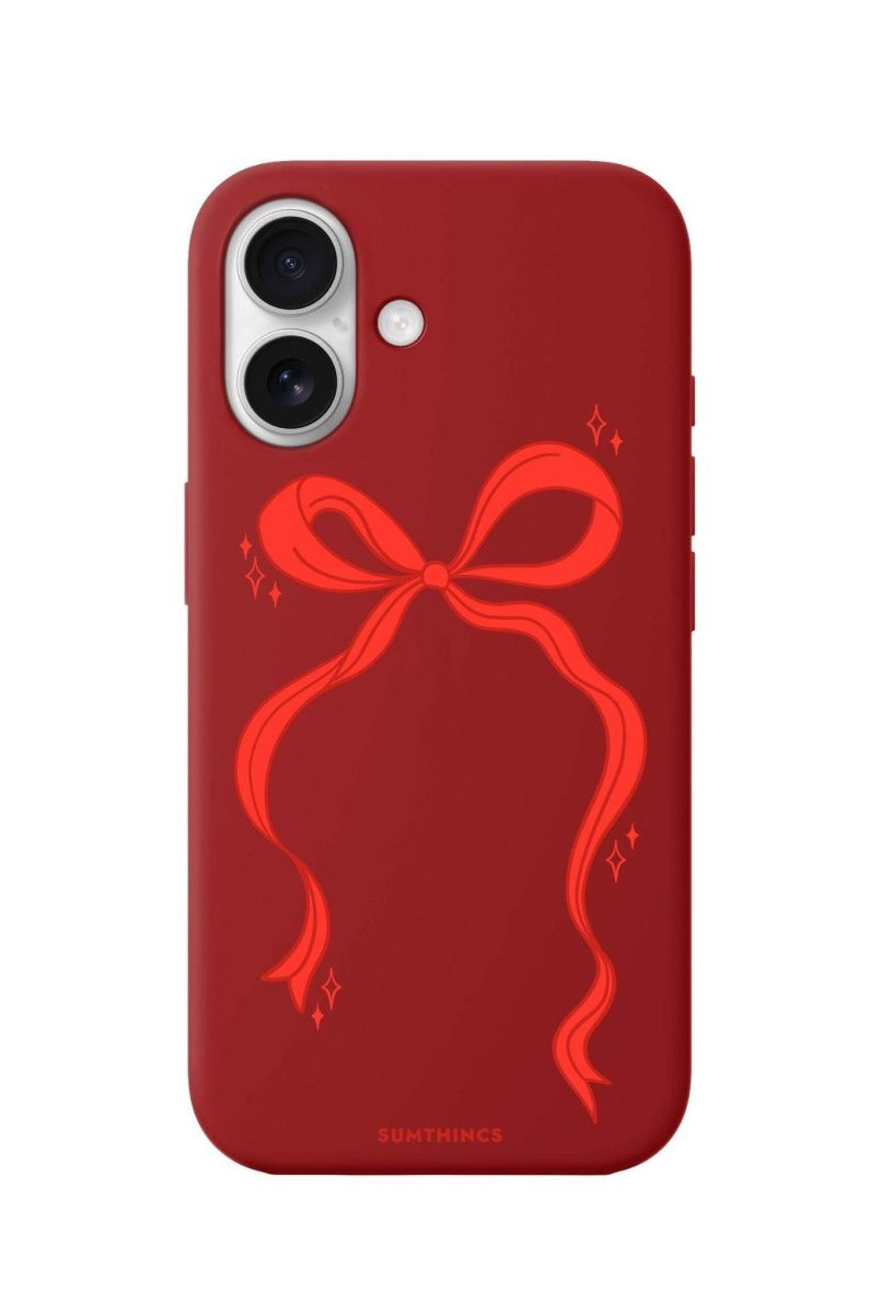 iPhone 16 Red Bow Premium Telefon Kılıfı Kırmızı - SUMTHINCS