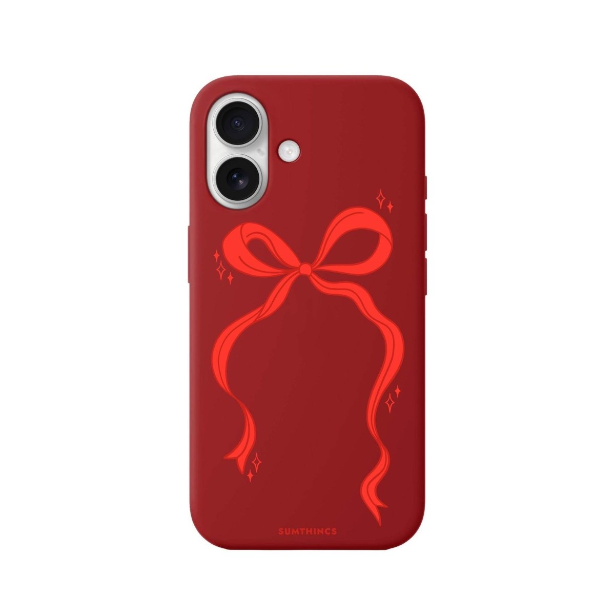 iPhone 16 Red Bow Premium Telefon Kılıfı Kırmızı - SUMTHINCS
