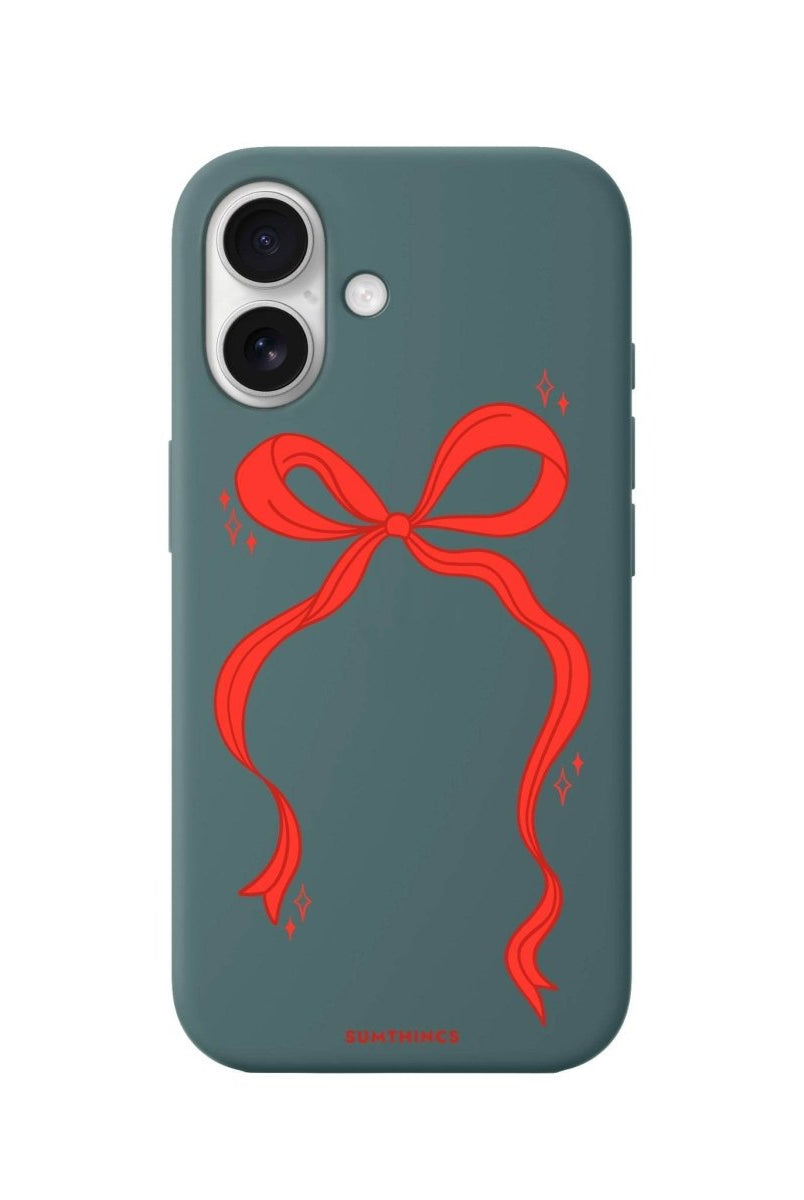 iPhone 16 Red Bow Premium Telefon Kılıfı Kaktüs Yeşili - SUMTHINCS