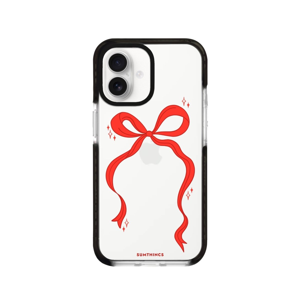 iPhone 16 Red Bow Procase Şeffaf Telefon Kılıfı Siyah Şeffaf - SUMTHINCS