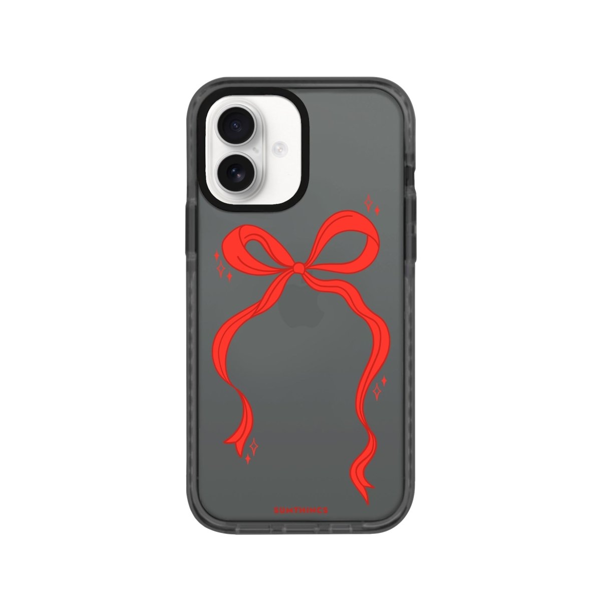 iPhone 16 Red Bow Procase Şeffaf Telefon Kılıfı Antrasit - SUMTHINCS