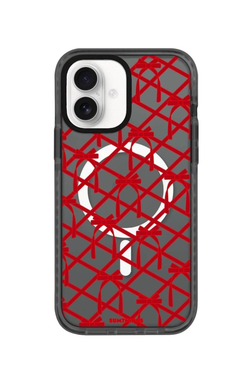 iPhone 16 Ribbon Grid Magsafe Procase Şeffaf Telefon Kılıfı Antrasit - SUMTHINCS