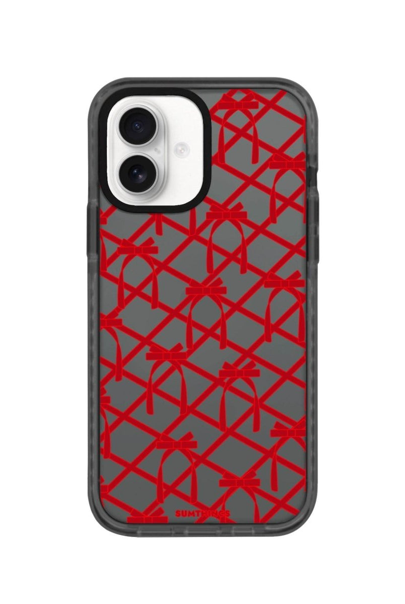 iPhone 16 Ribbon Grid Procase Şeffaf Telefon Kılıfı Antrasit - SUMTHINCS