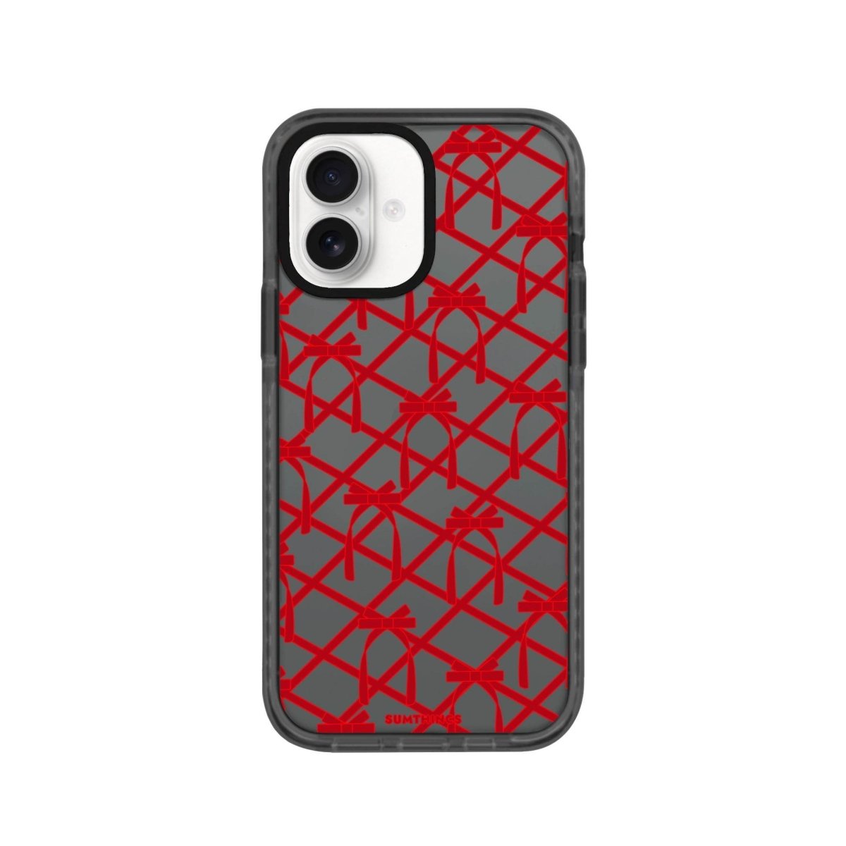 iPhone 16 Ribbon Grid Procase Şeffaf Telefon Kılıfı Antrasit - SUMTHINCS