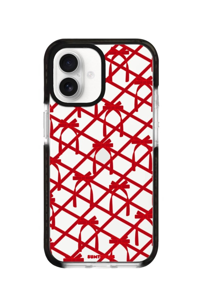 iPhone 16 Ribbon Grid Procase Şeffaf Telefon Kılıfı Siyah Şeffaf - SUMTHINCS