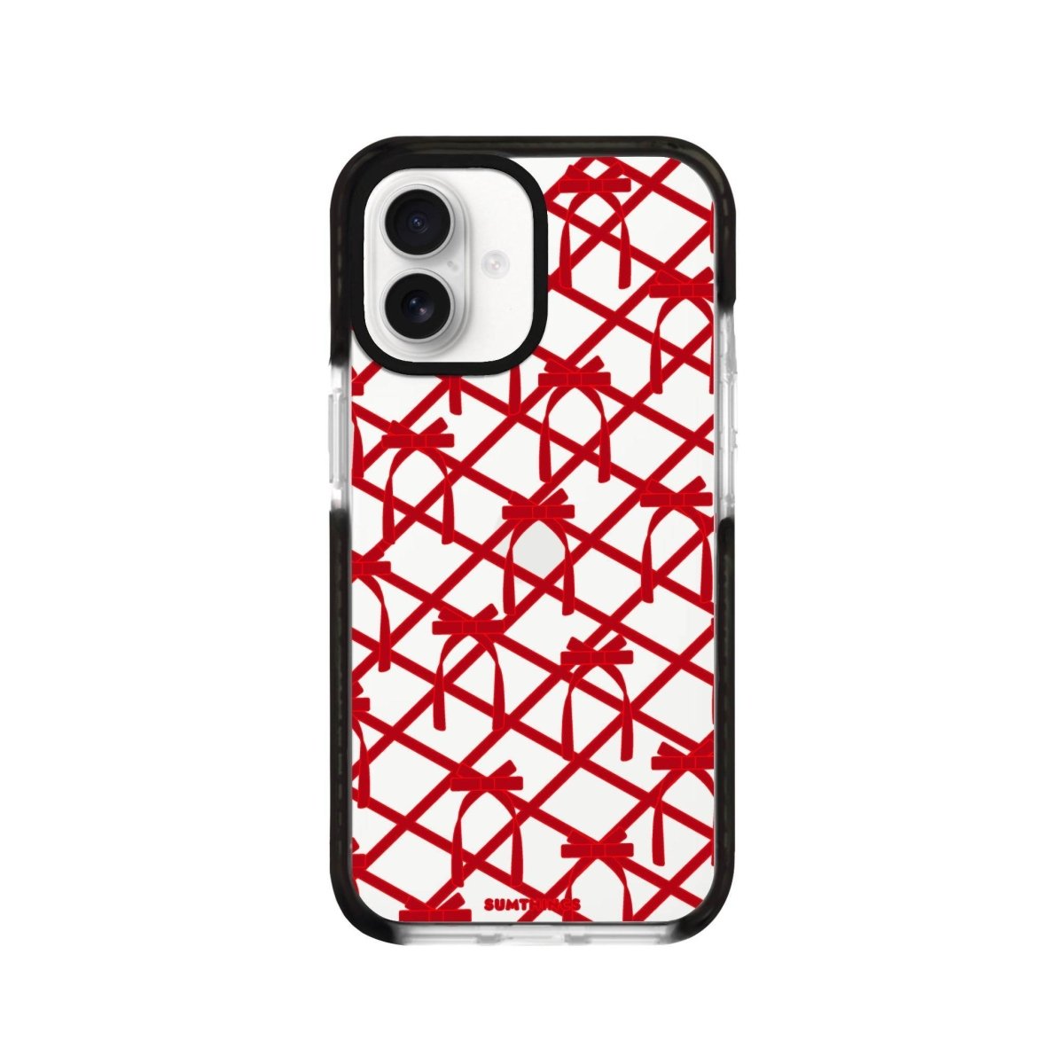 iPhone 16 Ribbon Grid Procase Şeffaf Telefon Kılıfı Siyah Şeffaf - SUMTHINCS
