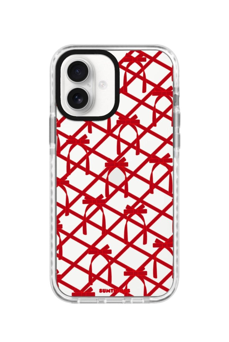iPhone 16 Ribbon Grid Procase Şeffaf Telefon Kılıfı Beyaz Şeffaf - SUMTHINCS