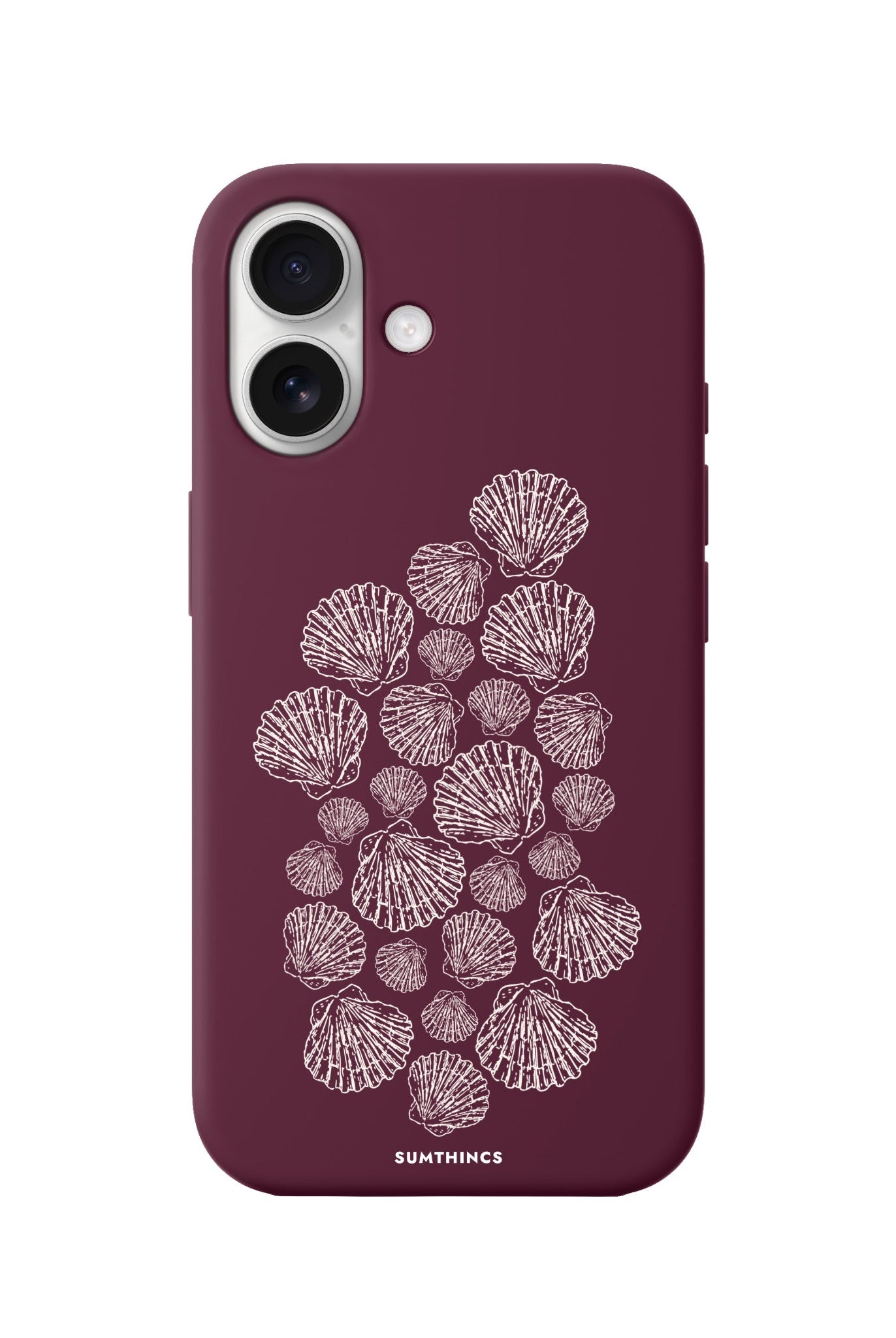iPhone 16 Shell Print Premium Telefon Kılıfı Bordo - SUMTHINCS