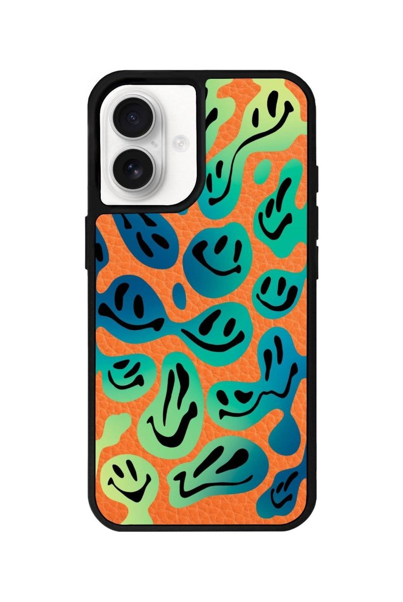 iPhone 16 Smiley Leather Vegan Deri Telefon Kılıfı - SUMTHINCS