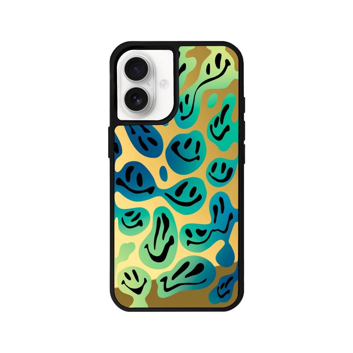 iPhone 16 Smiley Mirror Aynalı Telefon Kılıfı Altın - SUMTHINCS