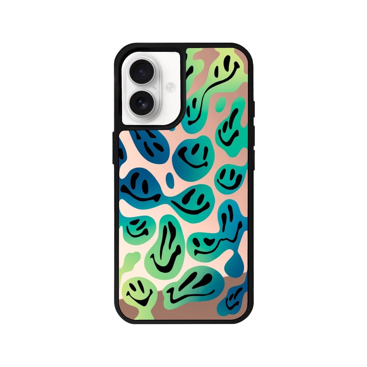 iPhone 16 Smiley Mirror Aynalı Telefon Kılıfı Metalik Pembe - SUMTHINCS