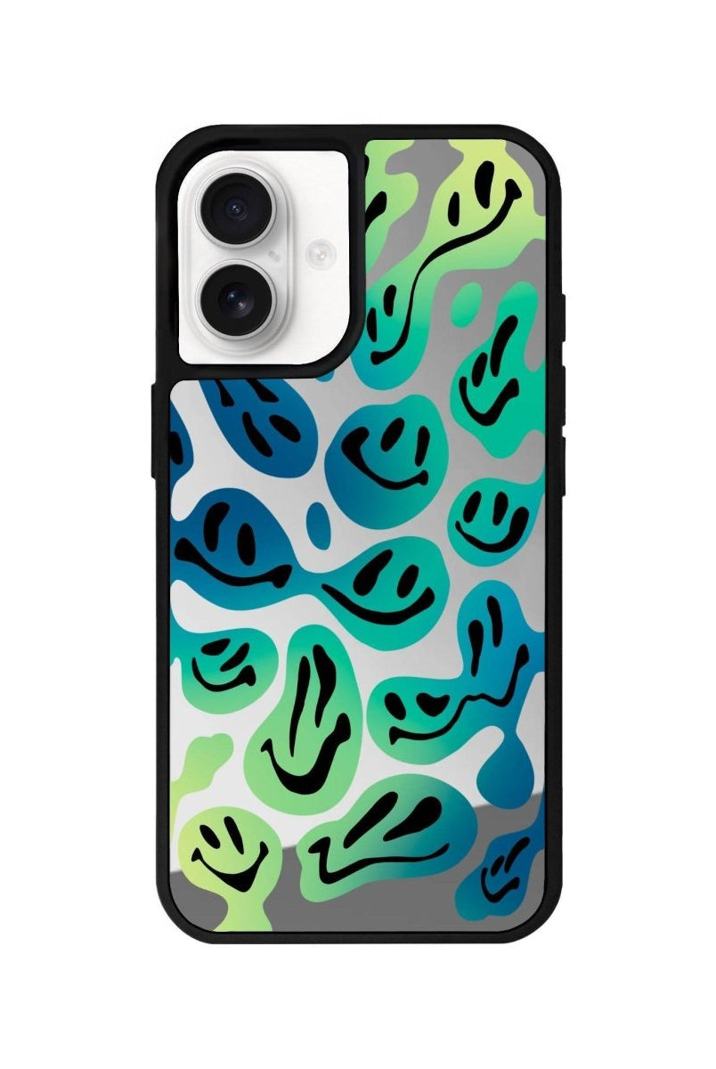 iPhone 16 Smiley Mirror Aynalı Telefon Kılıfı Gümüş - SUMTHINCS