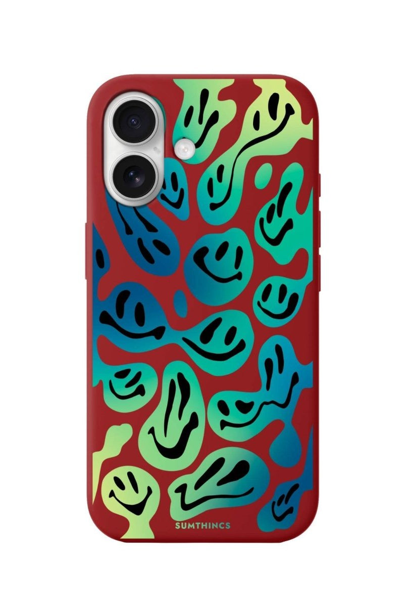 iPhone 16 Smiley Premium Telefon Kılıfı Kırmızı - SUMTHINCS