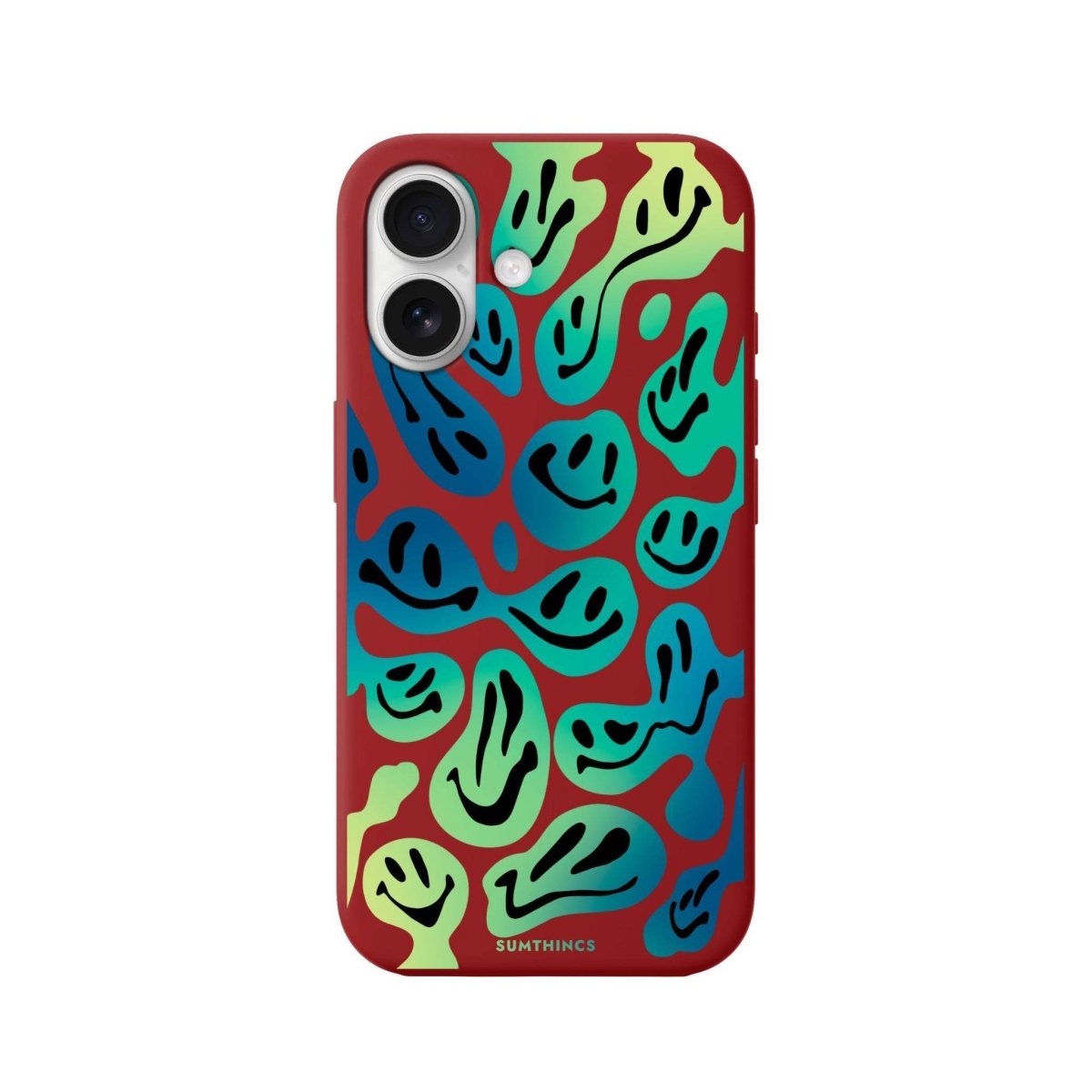 iPhone 16 Smiley Premium Telefon Kılıfı Kırmızı - SUMTHINCS