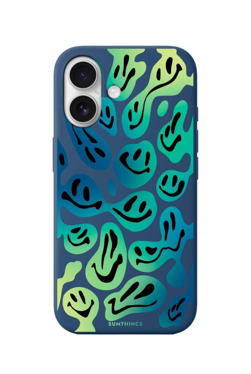 iPhone 16 Smiley Premium Telefon Kılıfı Pasifik Mavi - SUMTHINCS