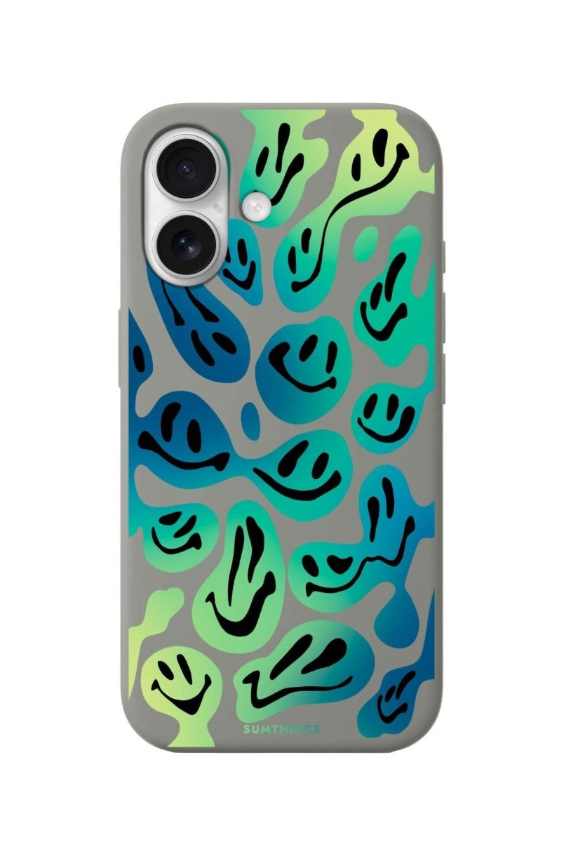 iPhone 16 Smiley Premium Telefon Kılıfı Gri - SUMTHINCS