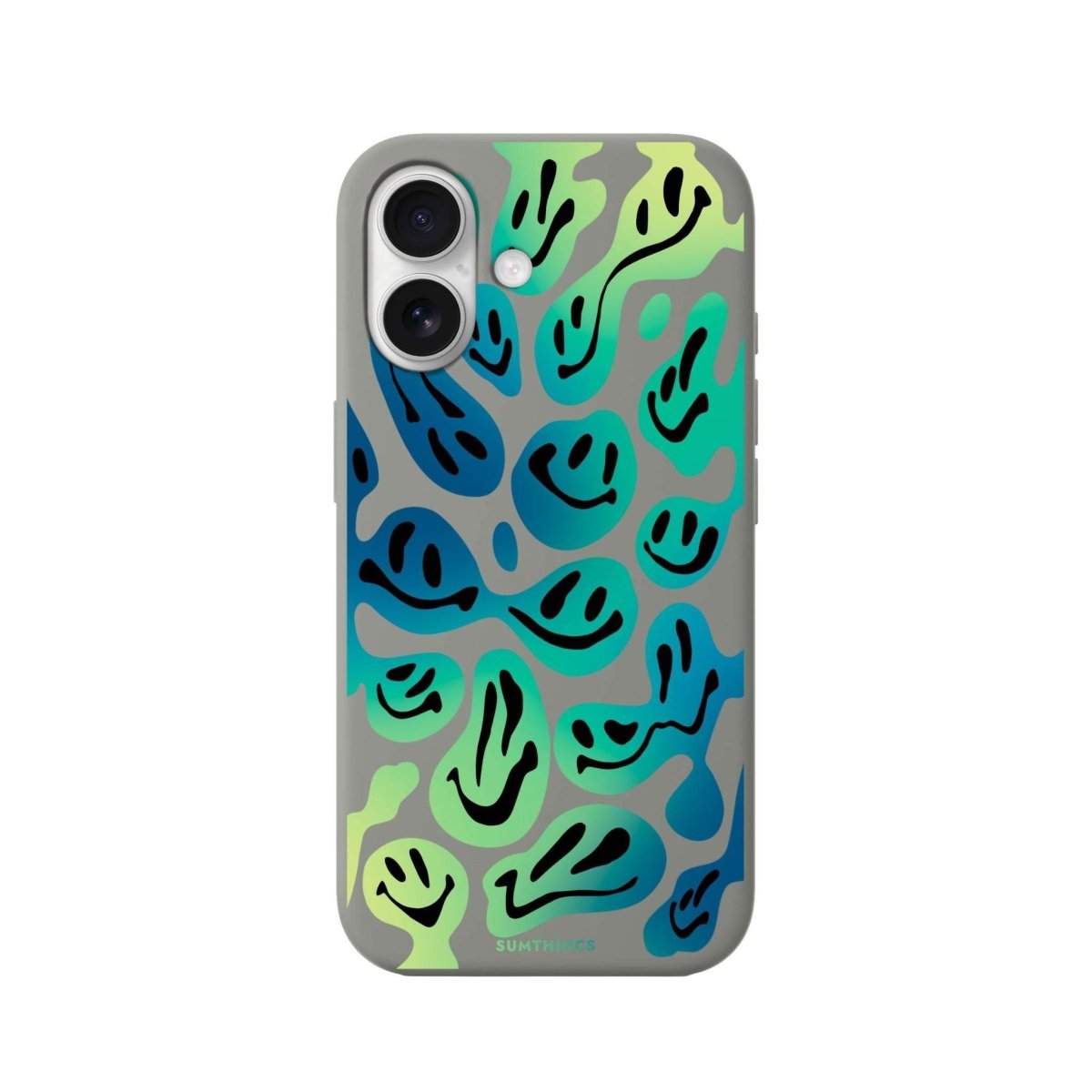 iPhone 16 Smiley Premium Telefon Kılıfı Gri - SUMTHINCS
