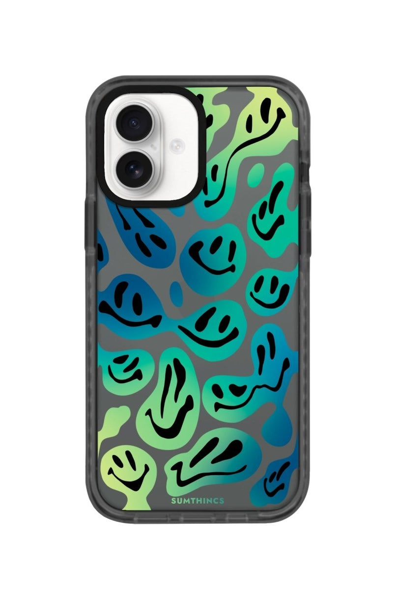 iPhone 16 Smiley Procase Şeffaf Telefon Kılıfı Antrasit - SUMTHINCS