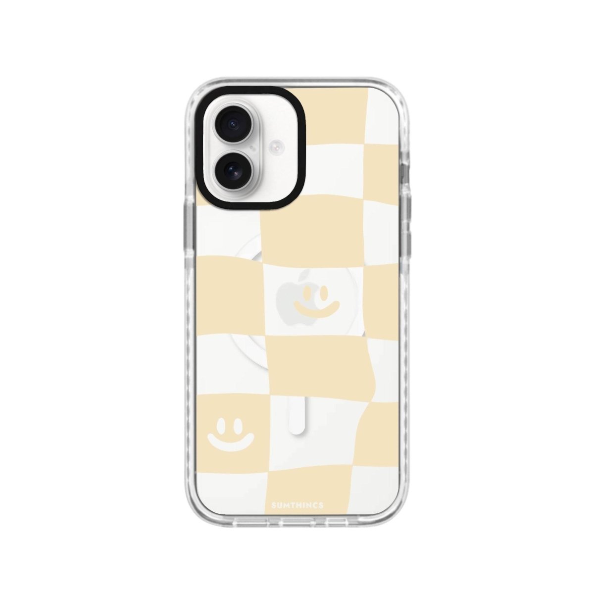 iPhone 16 Smiling Check Magsafe Procase Şeffaf Telefon Kılıfı Beyaz Şeffaf - SUMTHINCS