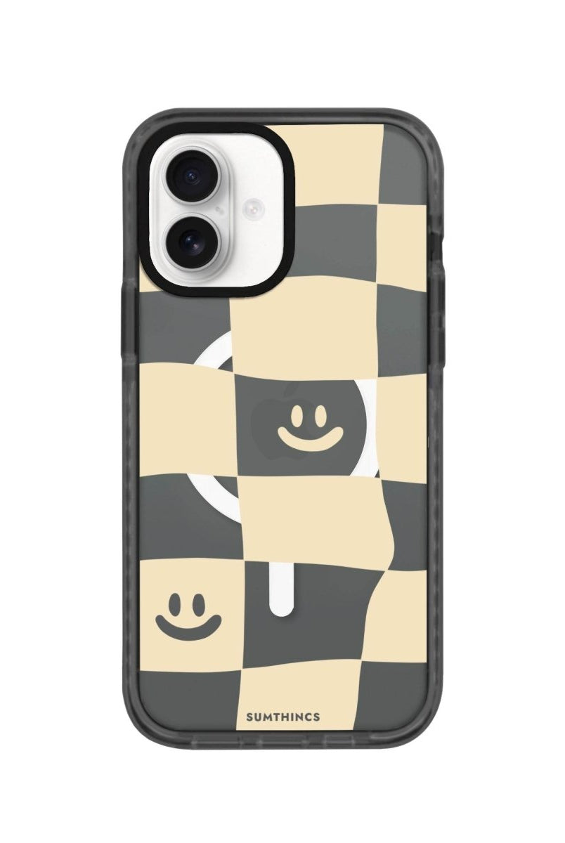 iPhone 16 Smiling Check Magsafe Procase Şeffaf Telefon Kılıfı Antrasit - SUMTHINCS