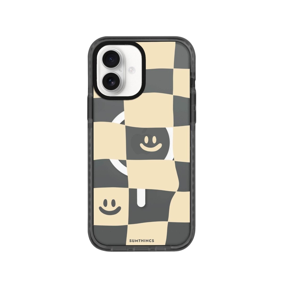 iPhone 16 Smiling Check Magsafe Procase Şeffaf Telefon Kılıfı Antrasit - SUMTHINCS