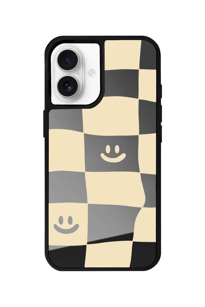 iPhone 16 Smiling Check Mirror Aynalı Telefon Kılıfı Antrasit - SUMTHINCS
