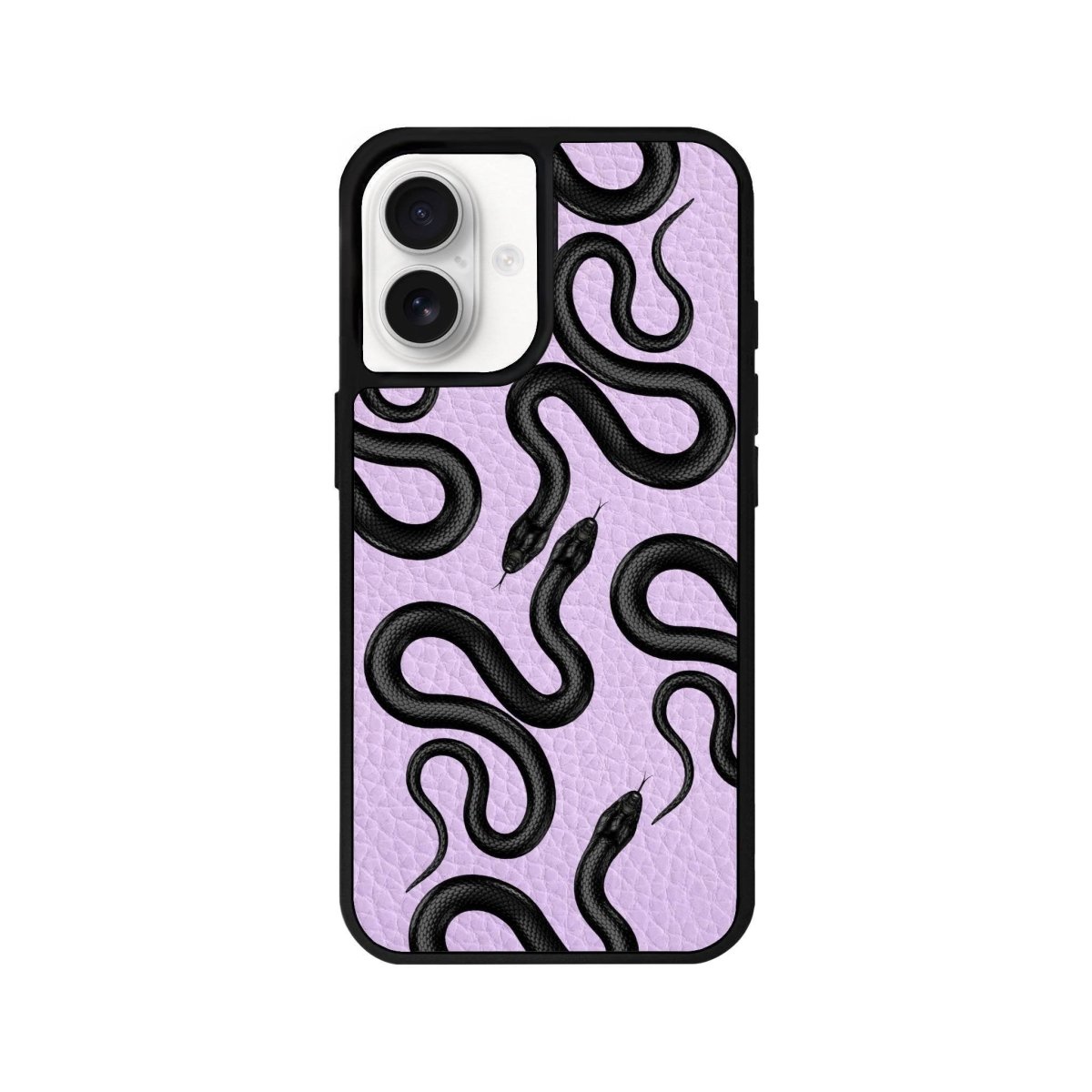 iPhone 16 Snakes Leather Vegan Deri Telefon Kılıfı Lila - SUMTHINCS
