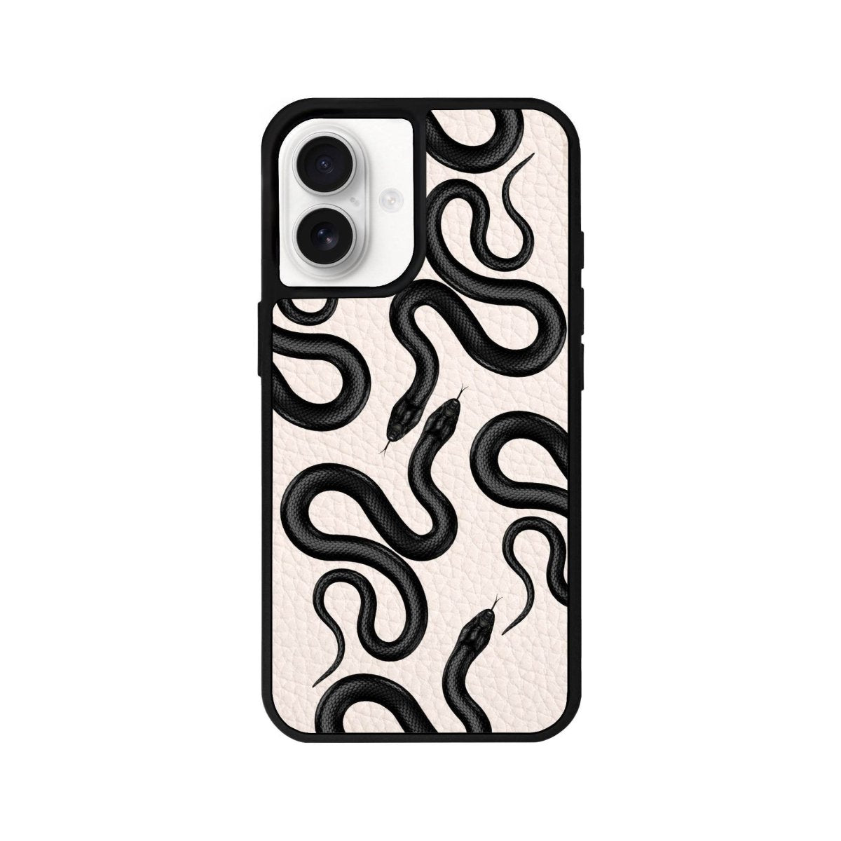 iPhone 16 Snakes Leather Vegan Deri Telefon Kılıfı Bej - SUMTHINCS