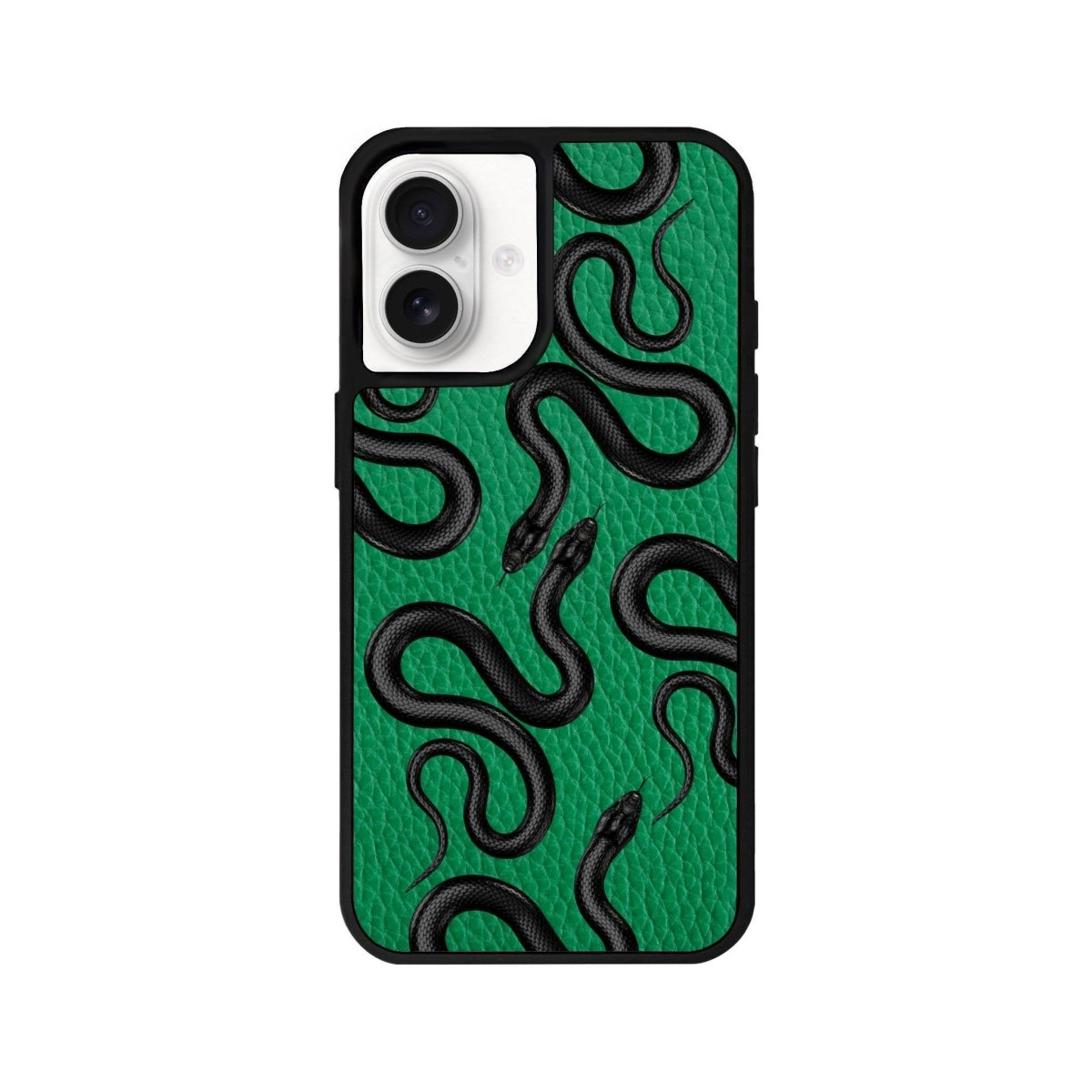 iPhone 16 Snakes Leather Vegan Deri Telefon Kılıfı Yeşil - SUMTHINCS