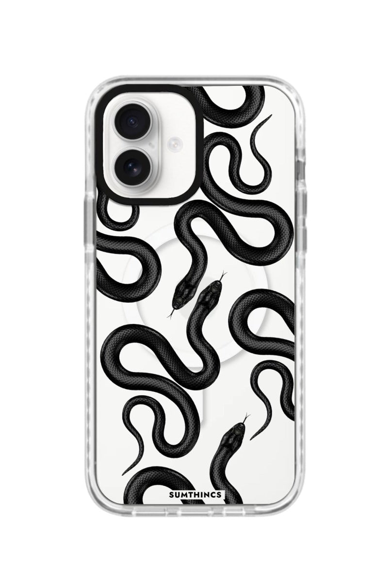 iPhone 16 Snakes Magsafe Procase Şeffaf Telefon Kılıfı Beyaz Şeffaf - SUMTHINCS