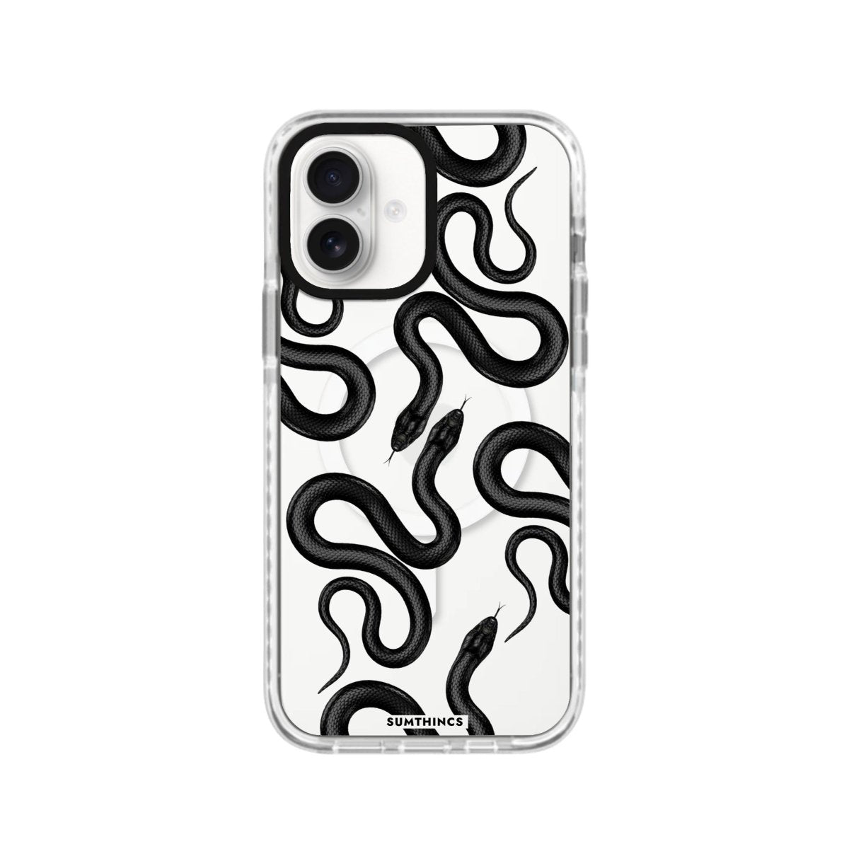 iPhone 16 Snakes Magsafe Procase Şeffaf Telefon Kılıfı Beyaz Şeffaf - SUMTHINCS