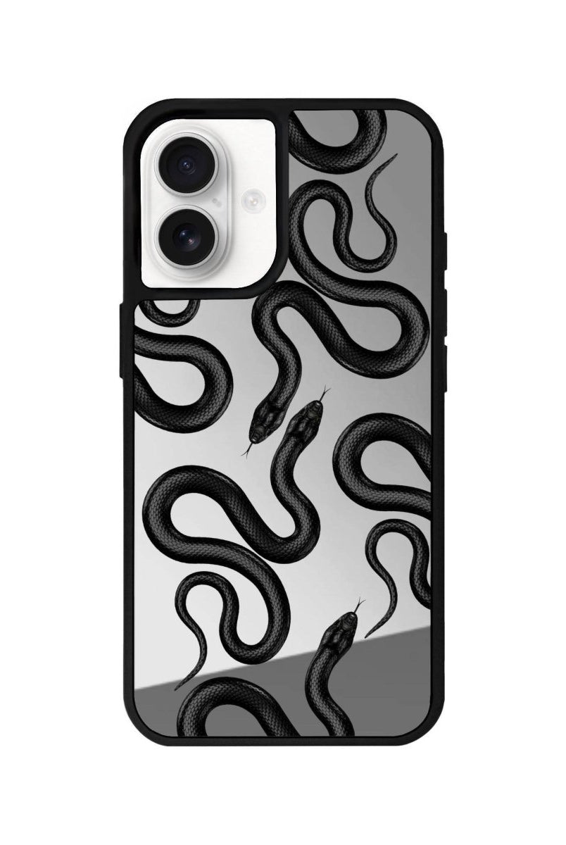iPhone 16 Snakes Mirror Aynalı Telefon Kılıfı Gümüş - SUMTHINCS