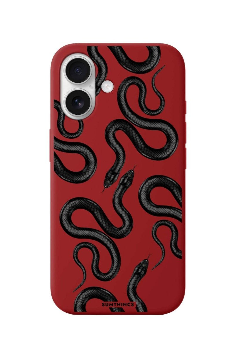 iPhone 16 Snakes Premium Telefon Kılıfı Kırmızı - SUMTHINCS