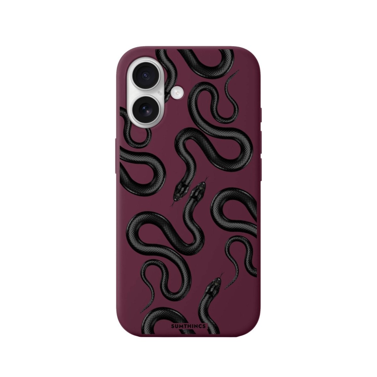 iPhone 16 Snakes Premium Telefon Kılıfı Bordo - SUMTHINCS
