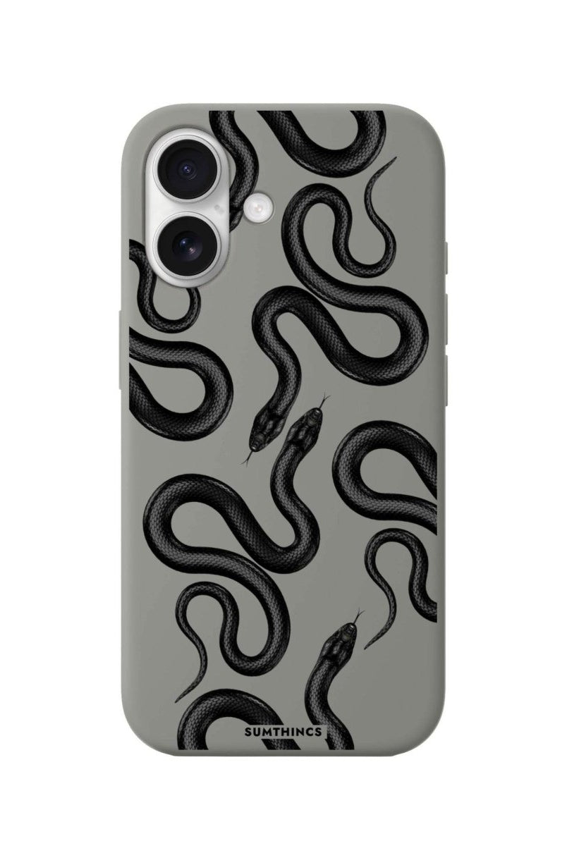 iPhone 16 Snakes Premium Telefon Kılıfı Gri - SUMTHINCS