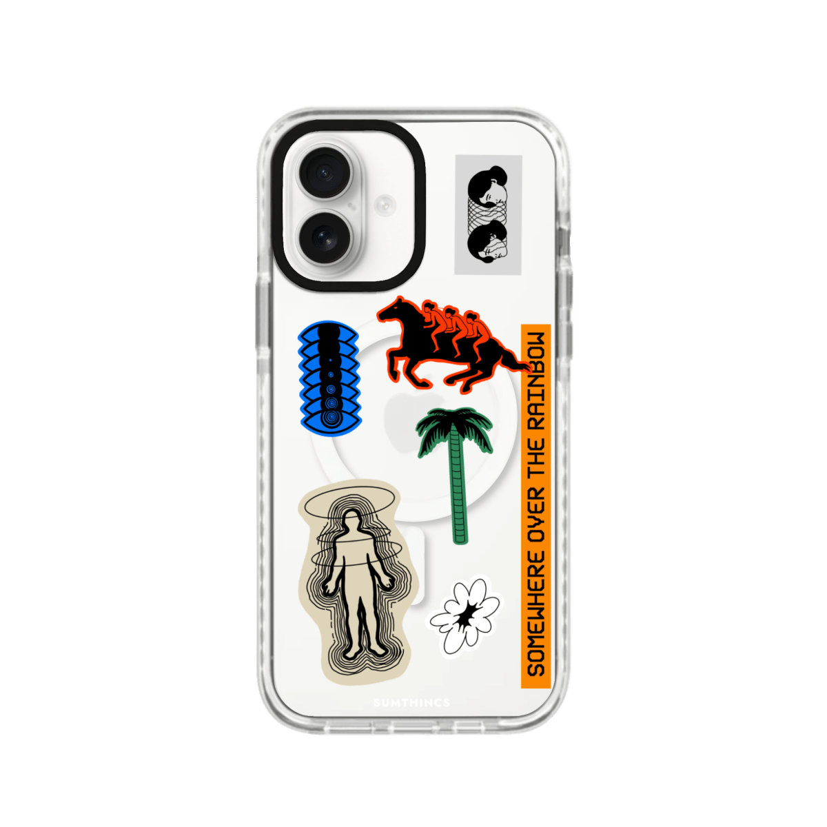 iPhone 16 Somewhere Magsafe Procase Şeffaf Telefon Kılıfı Beyaz Şeffaf - SUMTHINCS