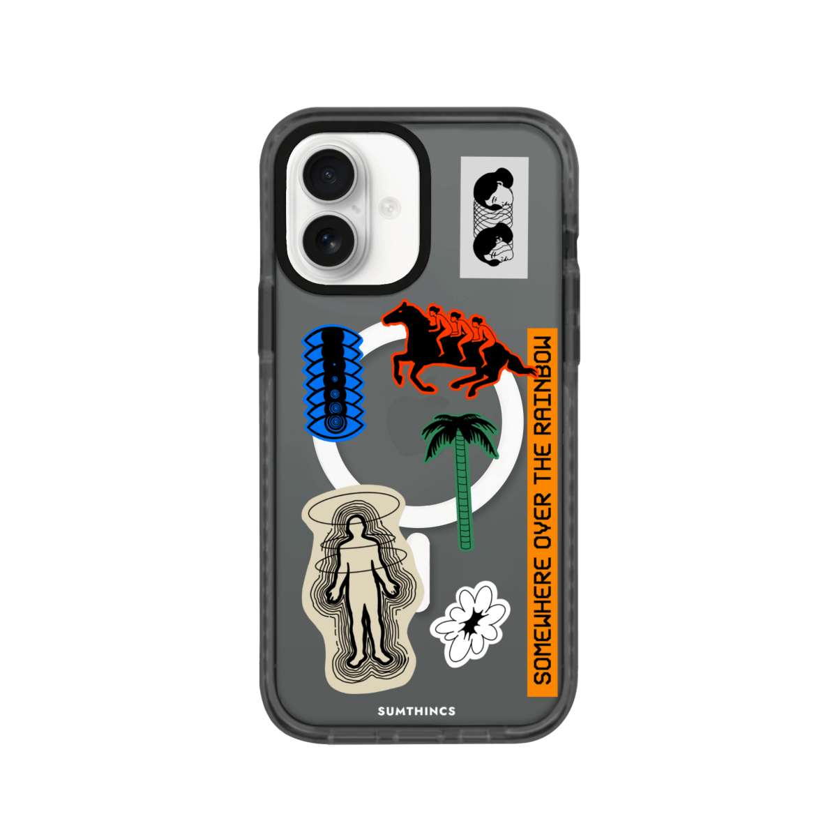 iPhone 16 Somewhere Magsafe Procase Şeffaf Telefon Kılıfı Antrasit - SUMTHINCS