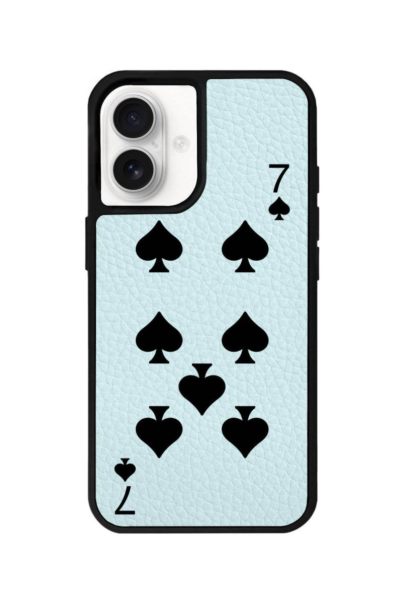 iPhone 16 Spade7 Leather Vegan Deri Telefon Kılıfı Açık Mavi - SUMTHINCS