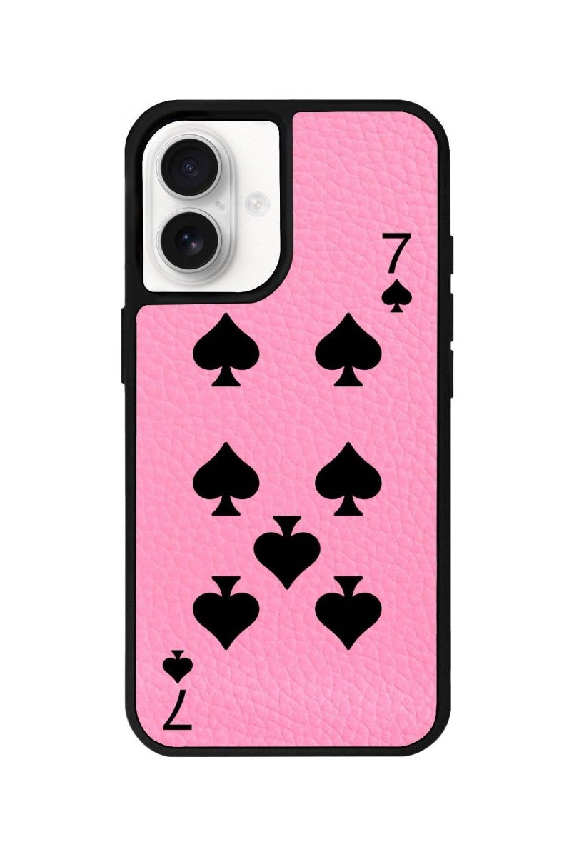 iPhone 16 Spade7 Leather Vegan Deri Telefon Kılıfı Pembe - SUMTHINCS