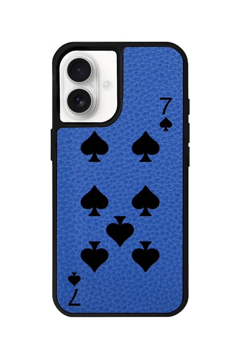 iPhone 16 Spade7 Leather Vegan Deri Telefon Kılıfı Mavi - SUMTHINCS