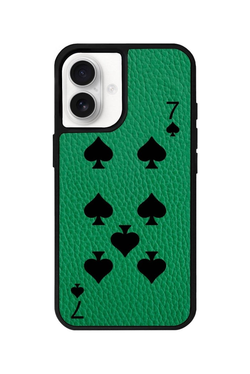 iPhone 16 Spade7 Leather Vegan Deri Telefon Kılıfı Yeşil - SUMTHINCS